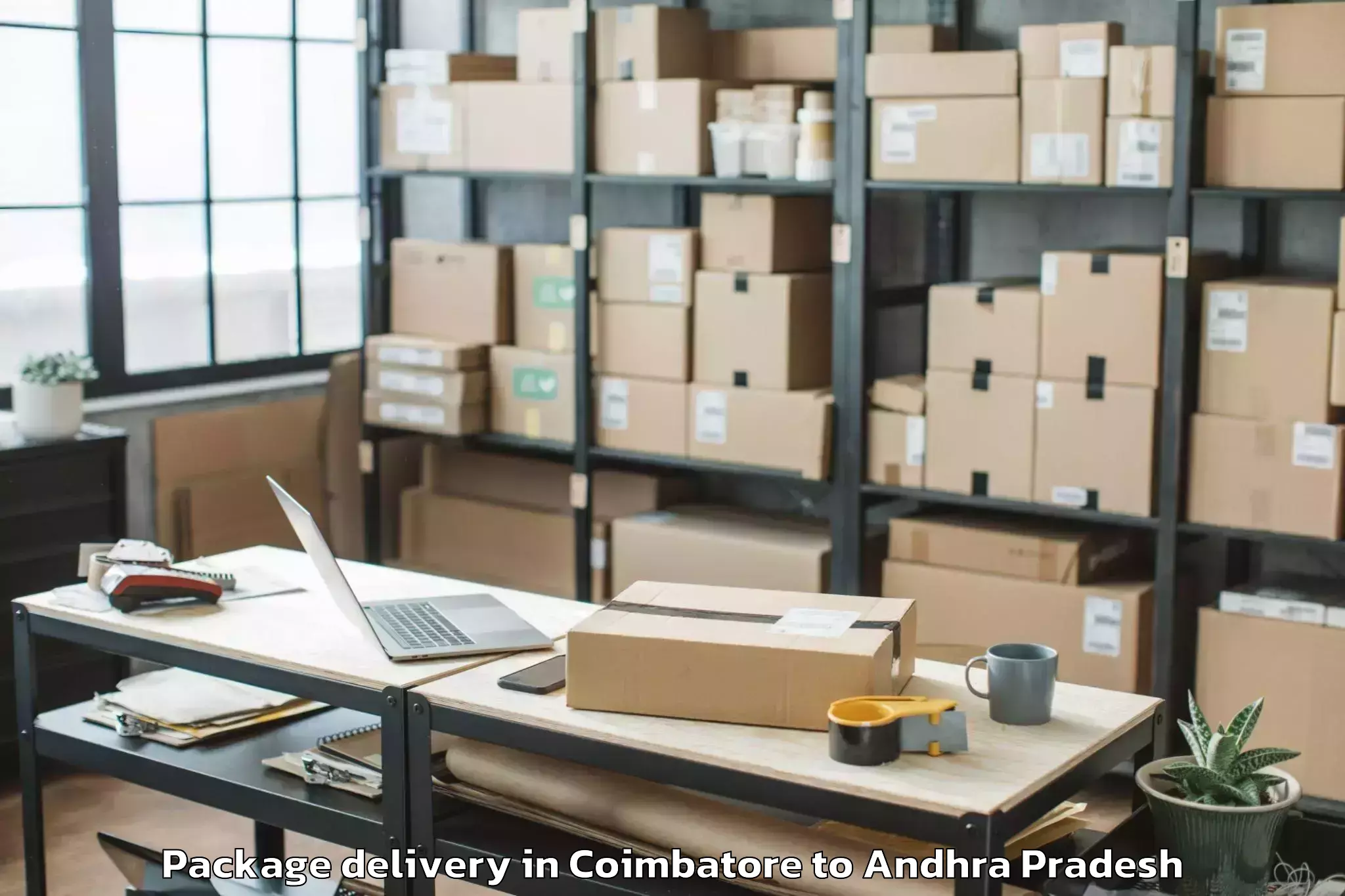 Reliable Coimbatore to Pellakur Package Delivery